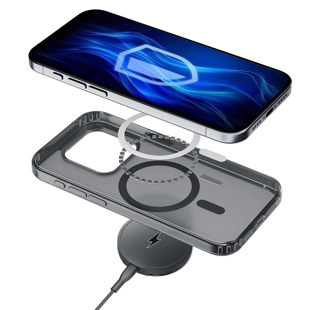 MagSafe-Hülle für Apple iPhone 16 Pro, 3MK, Frosty MagCase, Schwarz Matt
