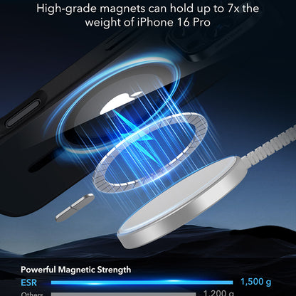 MagSafe Hülle für Apple iPhone 16 Pro, ESR, Classic Hybrid, Satinschwarz