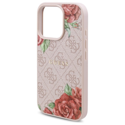 MagSafe Case for Apple iPhone 16 Pro, Guess, 4G Flowers Print, Pink