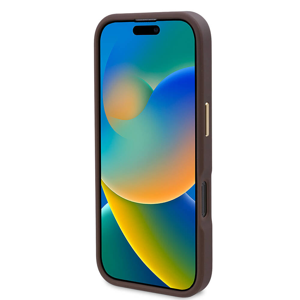 MagSafe Hülle für Apple iPhone 16 Pro, Guess, 4G Logo Plate, Rosa