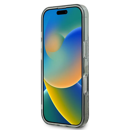 MagSafe Hülle für Apple iPhone 16 Pro, Guess, IML Flower & Tonal Circle, Grün