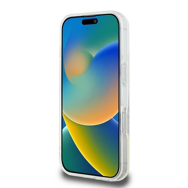 MagSafe Hülle für Apple iPhone 16 Pro, Guess, IML Flowers Wreath, Transparent