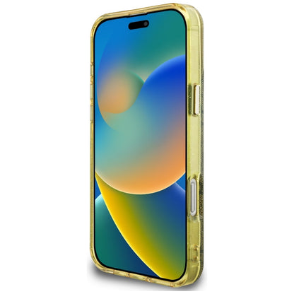 MagSafe Hülle für Apple iPhone 16 Pro, Guess, IML Glitter 4G Circle Triangle, Braun