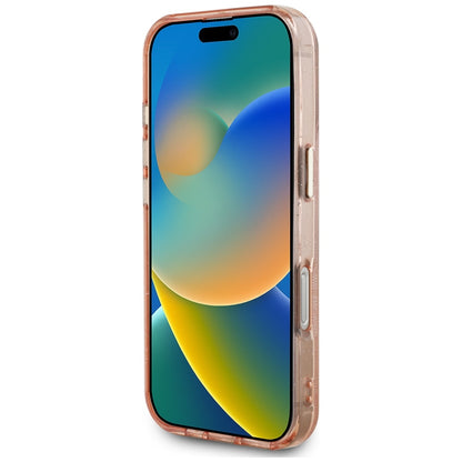 MagSafe Hülle für Apple iPhone 16 Pro, Guess, IML Glitter 4G Circle Triangle, Rosa