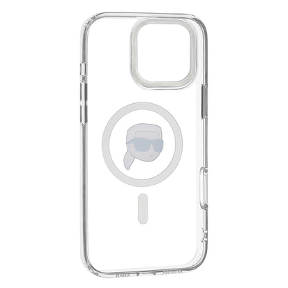 MagSafe Case for Apple iPhone 16 Pro, Karl Lagerfeld, IML Metal Karl's Head, White