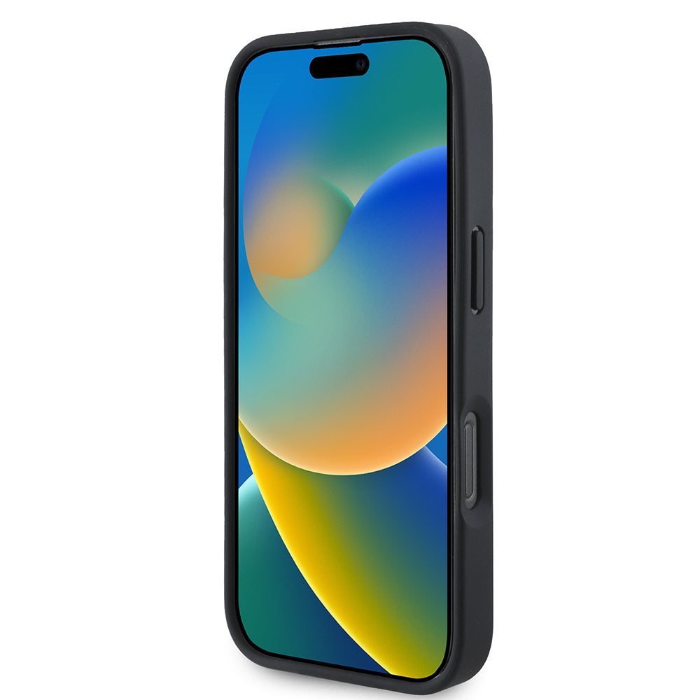 MagSafe Hülle für Apple iPhone 16 Pro Max, BMW, Perforated M Perf. Tricolor Stripers, Schwarz