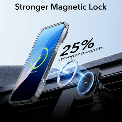 MagSafe Case for Apple iPhone 16 Pro Max, ESR, Classic Hybrid Kickstand, Transparent Black