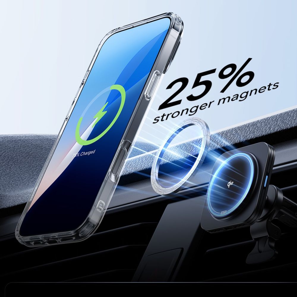 MagSafe Hülle für Apple iPhone 16 Pro Max, ESR, Classic Hybrid Kickstand mit Displayschutz, Transparent