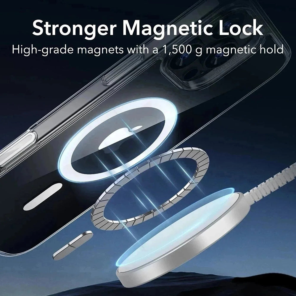 MagSafe Hülle für Apple iPhone 16 Pro Max, ESR, Classic Hybrid Slide, Schwarz Transparent