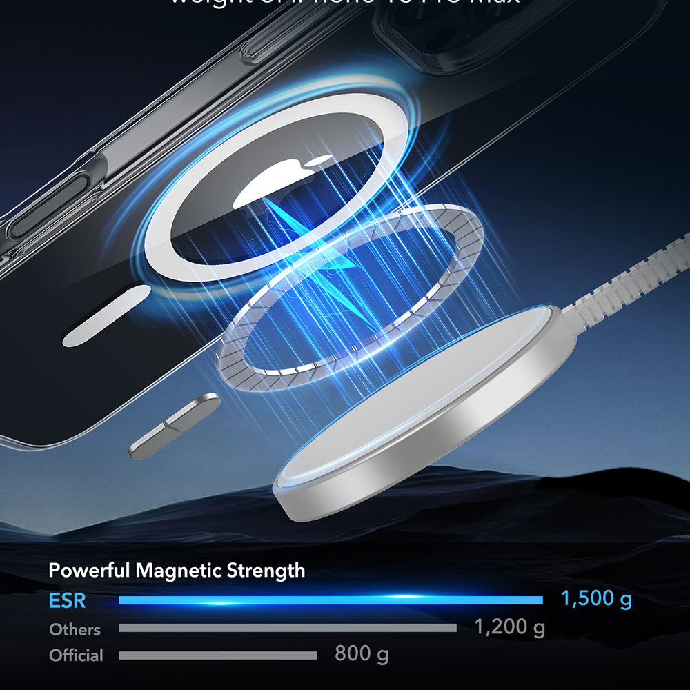 MagSafe Hülle für Apple iPhone 16 Pro Max, ESR, Classic Hybrid, Transparent