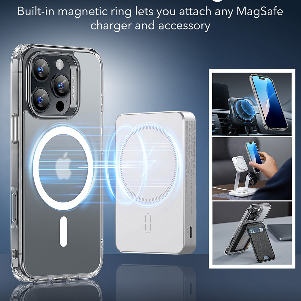 MagSafe Hülle für Apple iPhone 16 Pro Max, ESR, Classic Hybrid, Satiniert Transparent