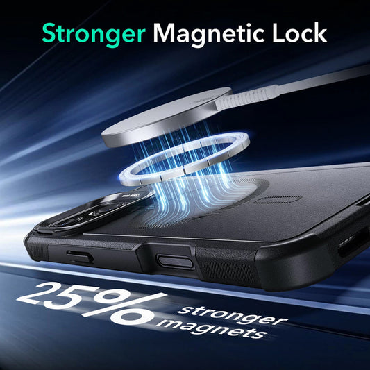 MagSafe Hülle für Apple iPhone 16 Pro Max, ESR, Cyber Armor Kickstand, Grau