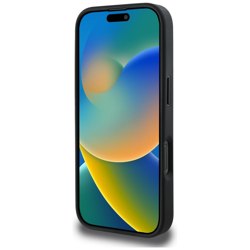 MagSafe Hülle für Apple iPhone 16 Pro Max, Guess, 4G Circle Classic Logo, Schwarz