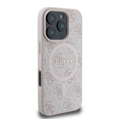 MagSafe Case for Apple iPhone 16 Pro Max, Guess, 4G Ring Classic Logo, Pink