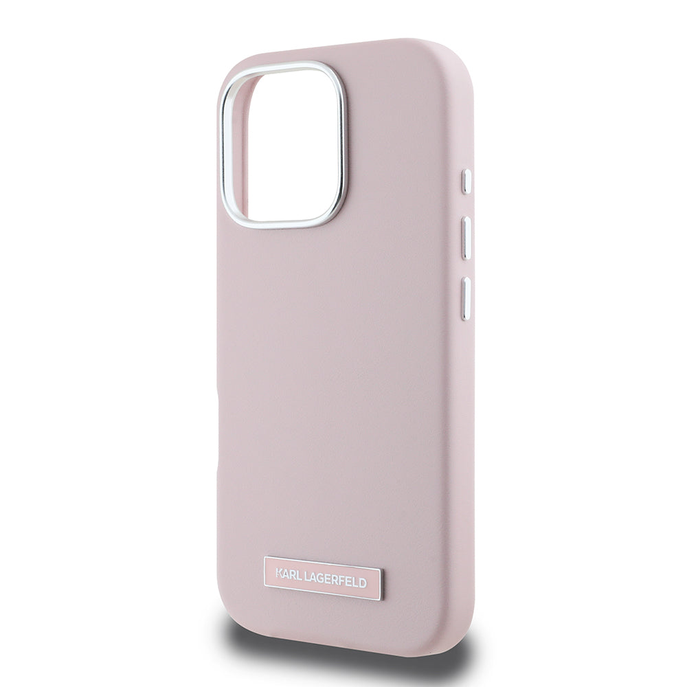 MagSafe Case for Apple iPhone 16 Pro Max, Karl Lagerfeld, FW Metal Plate, Pink