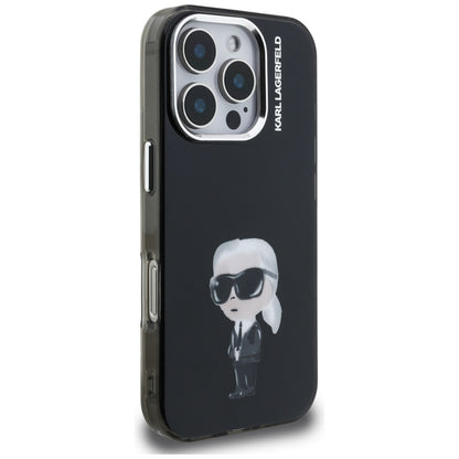 MagSafe Hülle für Apple iPhone 16 Pro Max, Karl Lagerfeld, IML Aquarelle Logo Karl, Schwarz