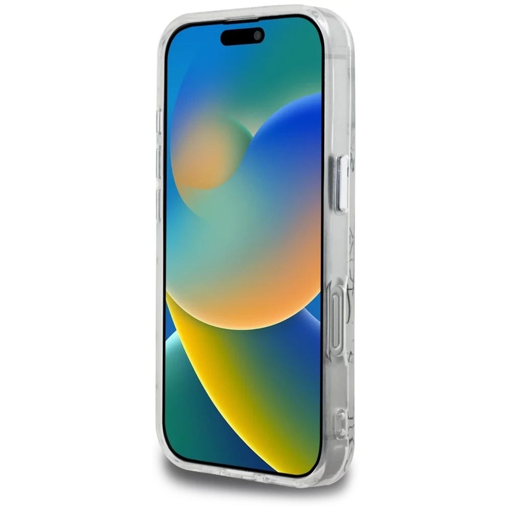 MagSafe Hülle für Apple iPhone 16 Pro Max, Karl Lagerfeld, IML Karl Script Muster, Weiß