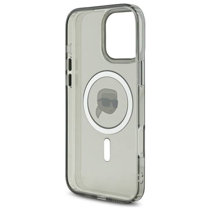 MagSafe Hülle für Apple iPhone 16 Pro Max, Karl Lagerfeld, IML Metal Karl's Head, Schwarz