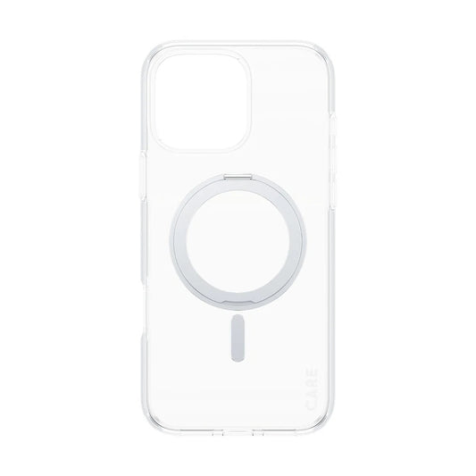 MagSafe Case for Apple iPhone 16 Pro Max, PanzerGlass, Care Feature Kickstand, Silver Transparent
