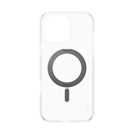 MagSafe Case for Apple iPhone 16 Pro Max, PanzerGlass, Care Feature Kickstand, Black Transparent