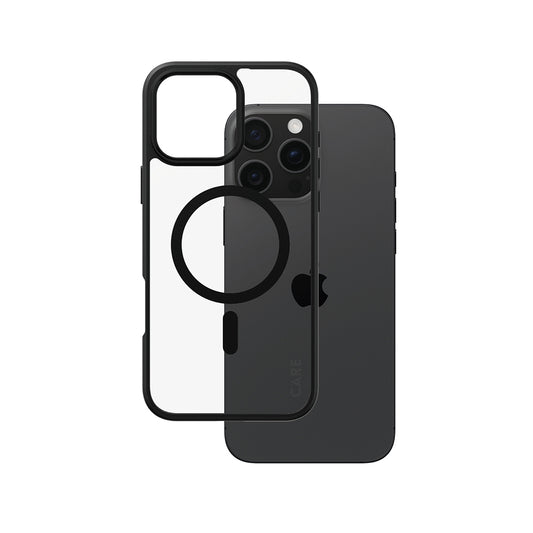 MagSafe Case for Apple iPhone 16 Pro Max, PanzerGlass, Urban Combat Care, Black Transparent