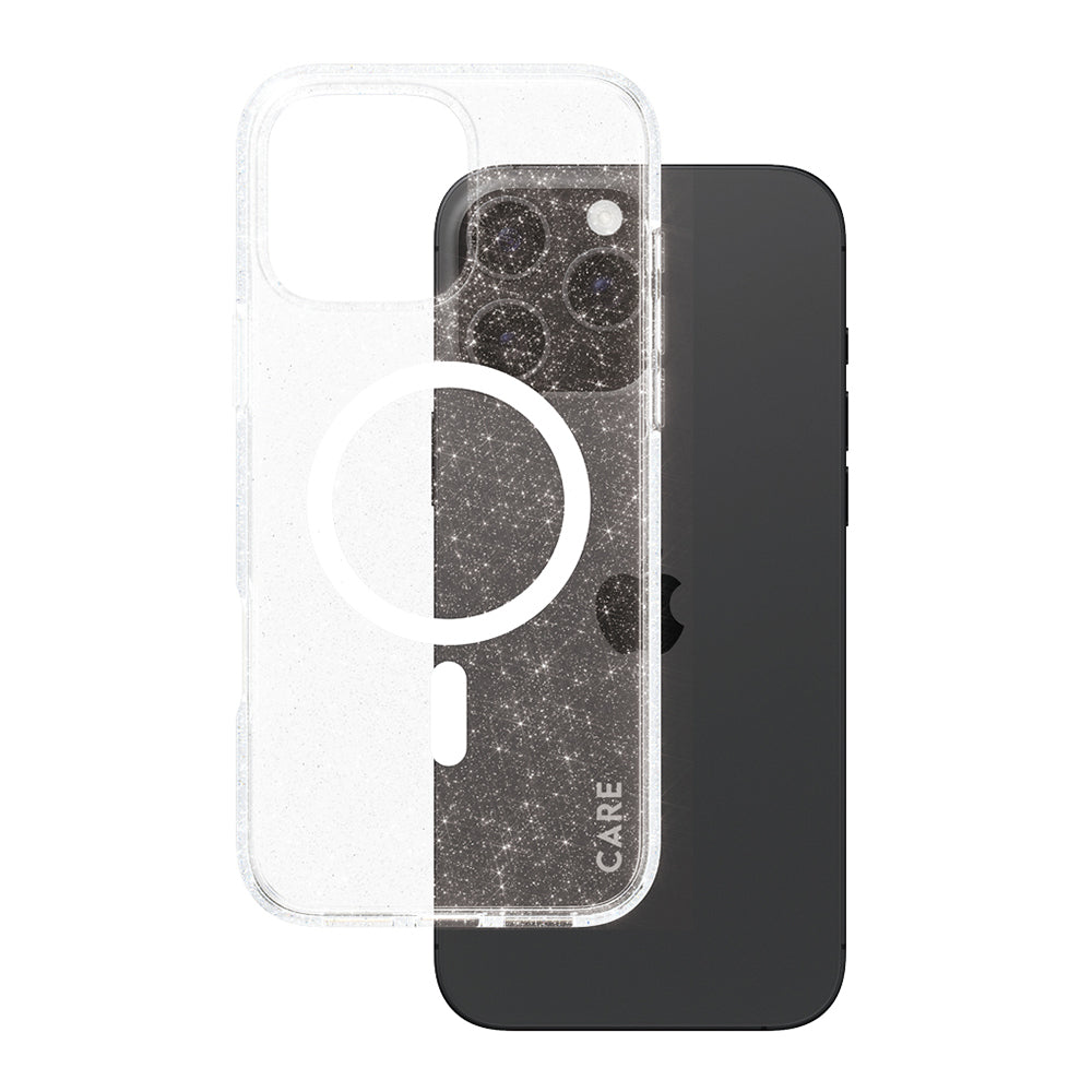 MagSafe Hülle für Apple iPhone 16 Pro Max, PanzerGlass, Care Urban Combat Star Lit, Transparent Weiß