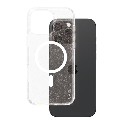 MagSafe Hülle für Apple iPhone 16 Pro Max, PanzerGlass, Care Urban Combat Star Lit, Transparent Weiß