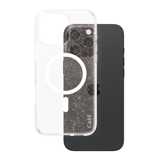 MagSafe Case for Apple iPhone 16 Pro Max, PanzerGlass, Urban Combat Star Lit Care, White Transparent