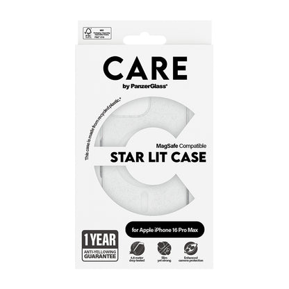 MagSafe Hülle für Apple iPhone 16 Pro Max, PanzerGlass, Care Urban Combat Star Lit, Transparent Weiß