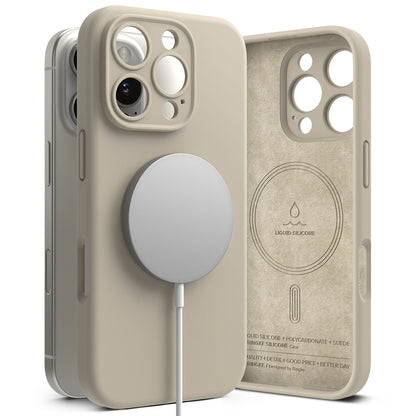 MagSafe Case for Apple iPhone 16 Pro Max, Ringke, Silicone, Cream