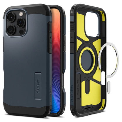 MagSafe Hülle für Apple iPhone 16 Pro Max, Spigen, Tough Armor, Blau ACS08014