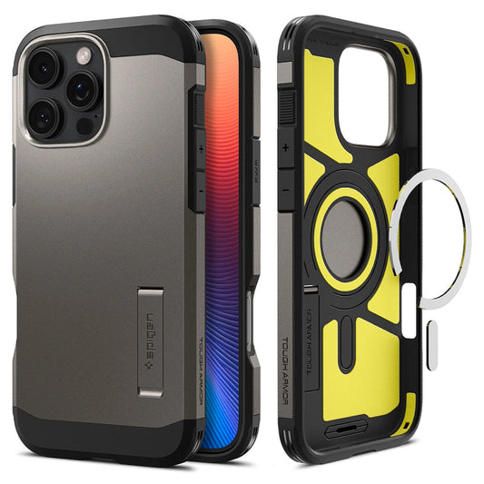 MagSafe Hülle für Apple iPhone 16 Pro Max, Spigen, Tough Armor, Grau ACS08012