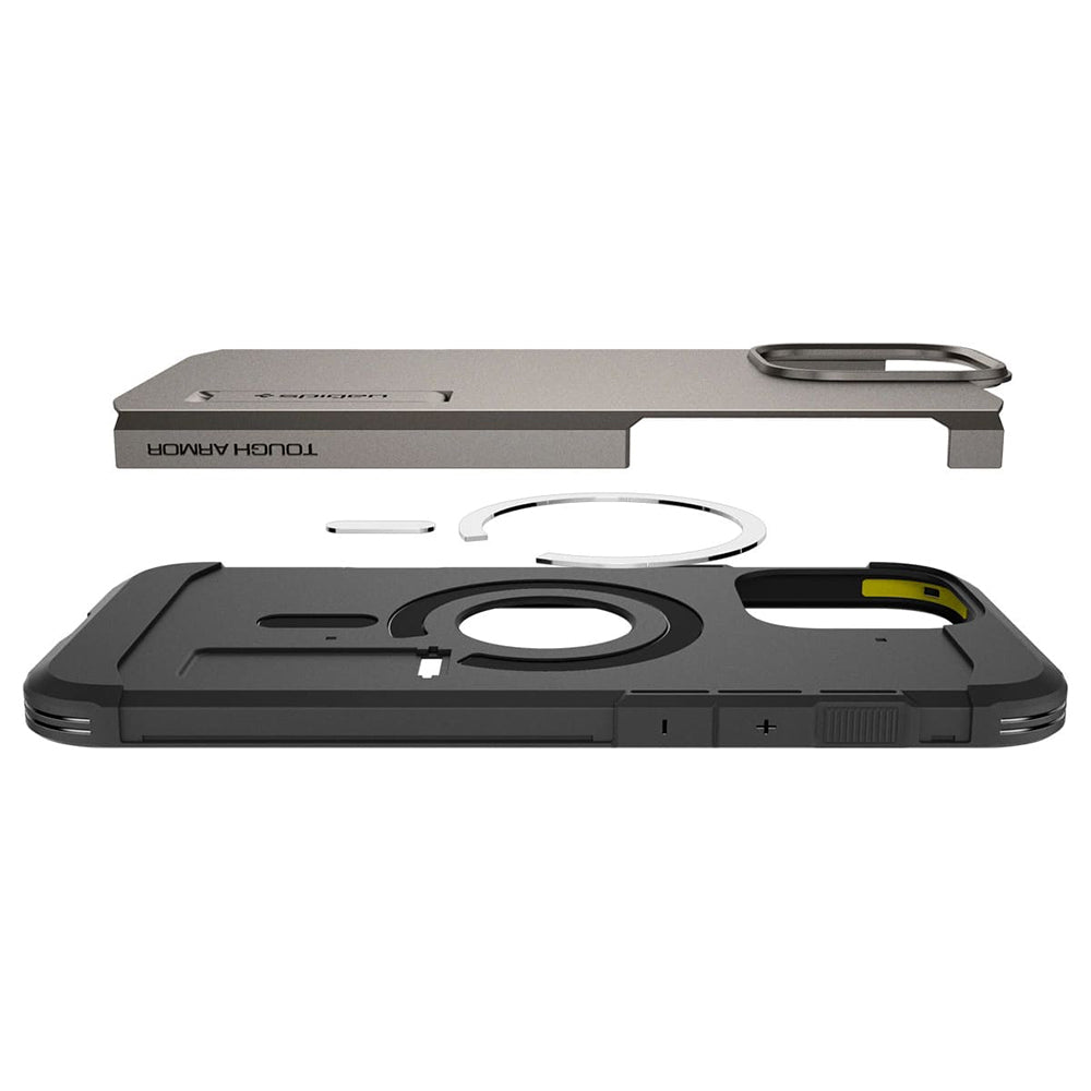MagSafe Hülle für Apple iPhone 16 Pro Max, Spigen, Tough Armor, Grau ACS08012