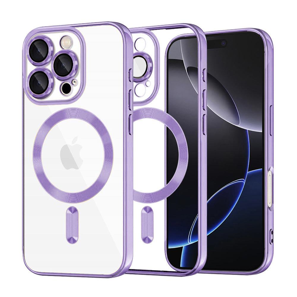 MagSafe Case for Apple iPhone 16 Pro Max, Techsuit, Luxury Crystal, Light Purple