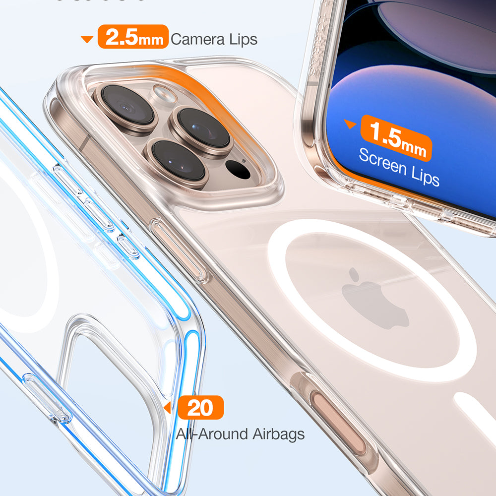 MagSafe Case for Apple iPhone 16 Pro Max, Torras, Diamond, Transparent