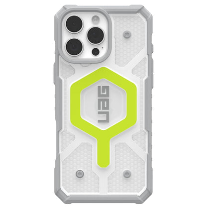 MagSafe-Hülle für Apple iPhone 16 Pro Max, Urban Armor Gear, Pathfinder Clear mit Lanyard, Grün