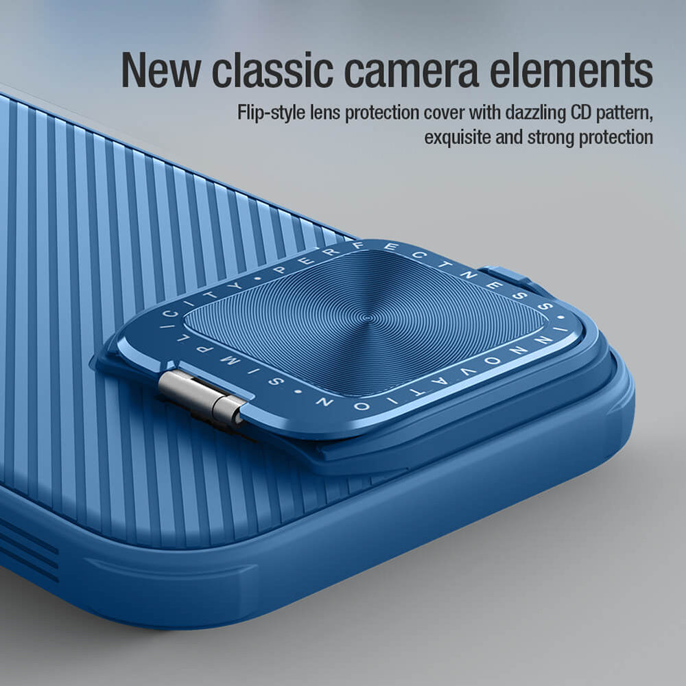 MagSafe-Hülle für Apple iPhone 16 Pro, Nillkin, CamShield Prop, Blau