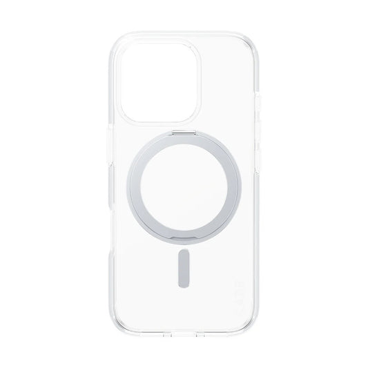 MagSafe Case for Apple iPhone 16 Pro, PanzerGlass, Care Feature Kickstand, Silver Transparent