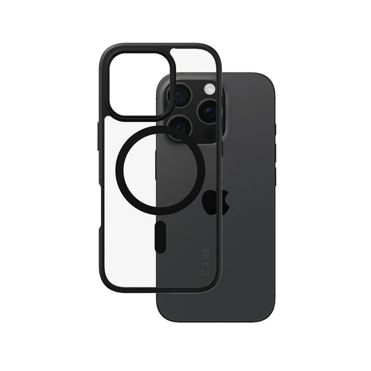 MagSafe Case for Apple iPhone 16 Pro, PanzerGlass, Urban Combat Care, Black Transparent