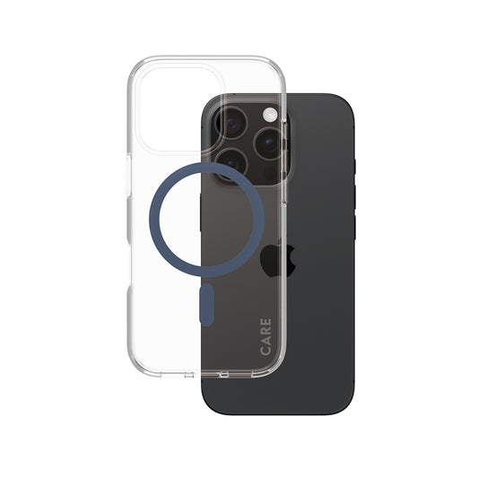 MagSafe Case for Apple iPhone 16 Pro, PanzerGlass, Urban Combat Care, Blue Transparent