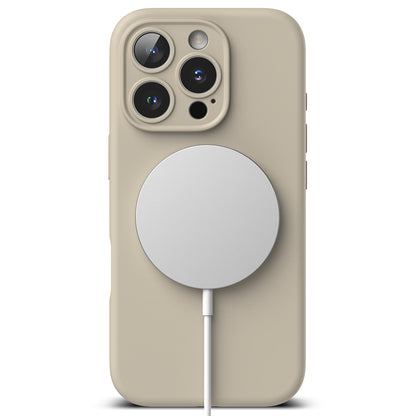 MagSafe-Hülle für Apple iPhone 16 Pro, Ringke, Silikon, Creme