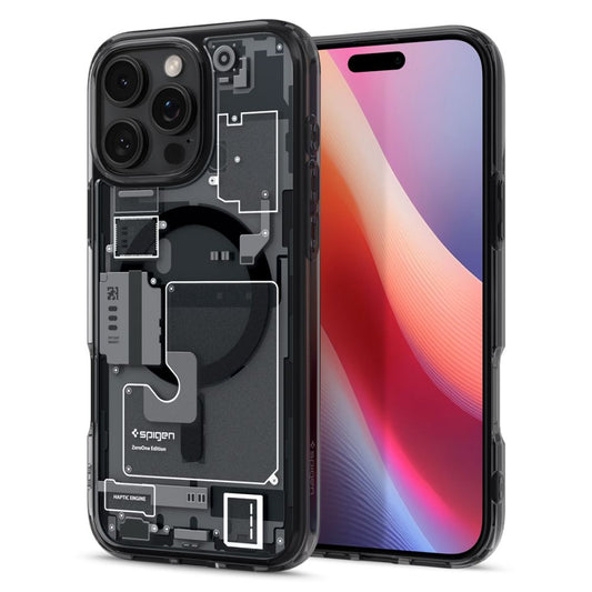 MagSafe Hülle für Apple iPhone 16 Pro, Spigen, Ultra Hybrid Zero One, Mattschwarz ACS08135