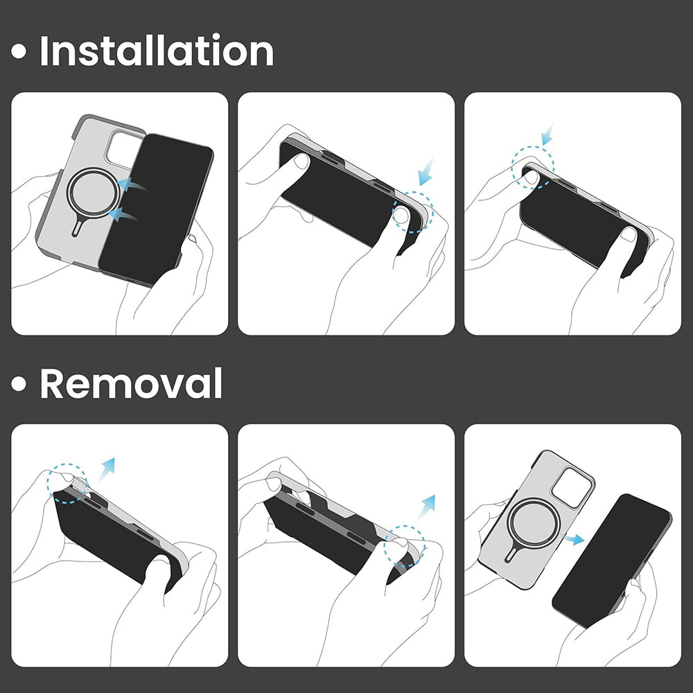 MagSafe-Hülle für Apple iPhone 16 Pro, Techsuit, Aramidfaser, Schwarz