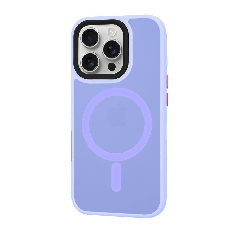 MagSafe-Hülle für Apple iPhone 16 Pro, Techsuit, HaloFrost, Hellviolett