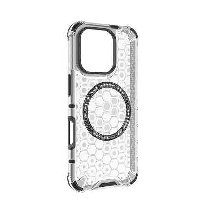 MagSafe Case for Apple iPhone 16 Pro, Techsuit, HoneyComb Shield, White
