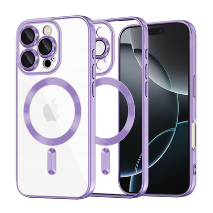 MagSafe-Hülle für Apple iPhone 16 Pro, Techsuit, Luxury Crystal, Hellviolett