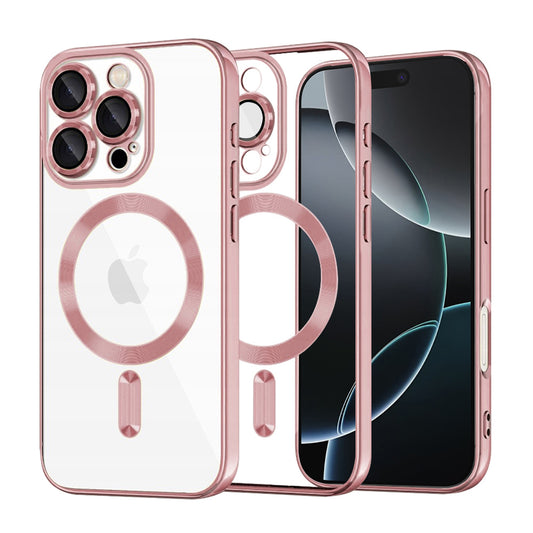 MagSafe-Hülle für Apple iPhone 16 Pro, Techsuit, Luxury Crystal, Rosa