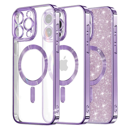 MagSafe Case for Apple iPhone 16 Pro, Techsuit, Luxury Glitter, Light Purple