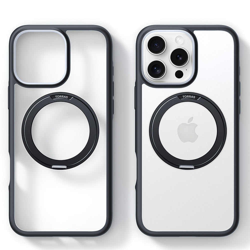 MagSafe Hülle für Apple iPhone 16 Pro, Torras, Ostand R Fusion, Schwarz
