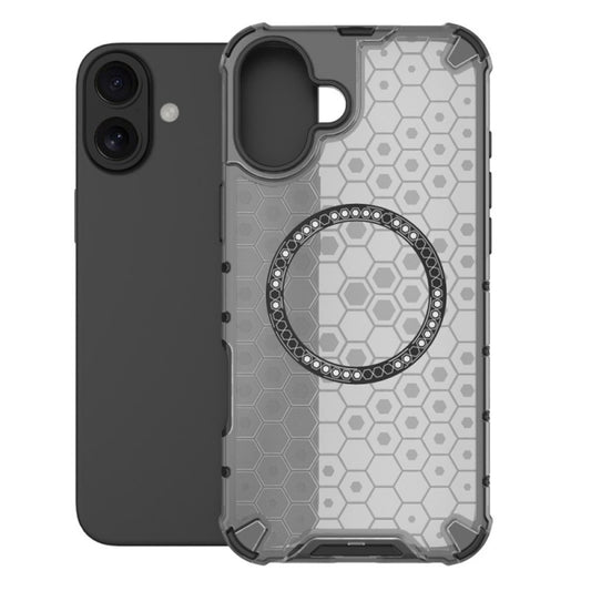 MagSafe-Hülle für Apple iPhone 16, Techsuit, HoneyComb Shield, Schwarz